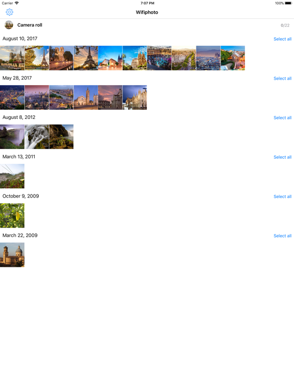 WiFiPhoto — iPad photo selection