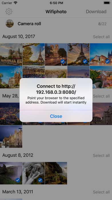 WiFiPhoto — Settings